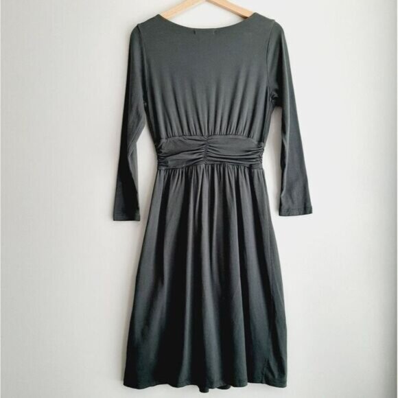 VELVET | by Graham & Spencer Cotton Jersey Midi Dress Soft Gathered Pleats Sz M - Picture 9 of 14